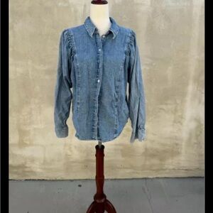 Other stories size 2 denim puff shirt
